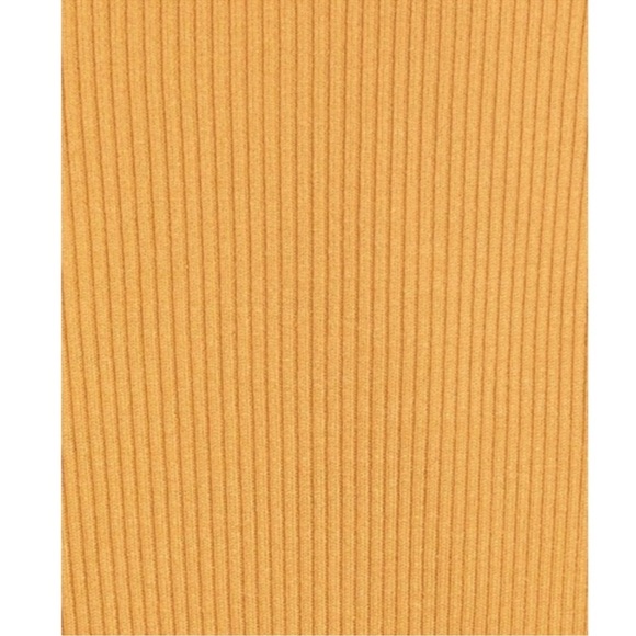 A.L.C Tulum Ribbed Ruffle Hem Mini Dress In Putty Yellow Short Sleeve L - Picture 5 of 10